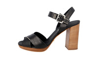 Prada Women's Black Leather Sandals 1XP740