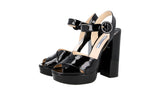 Prada Women's Black Leather Platform Pumps Sandals High Heels Pumps / Heels 1XP882