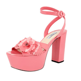 Prada Women's Pink Leather Pumps / Heels 1XP896