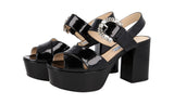 Prada Women's Black Leather Sandals 1XP97A