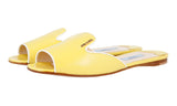 Prada Women's Yellow High-Quality Saffiano Leather Sandals 1XX104