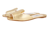 Prada Women's Gold welt-sewn Leather Sandals 1XX104