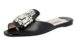 Prada Women's 1XX148 3A9S F0002 High-Quality Saffiano Leather Leather Sandals