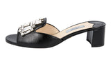 Prada Women's Black Saffiano Leather Sandals 1XX148