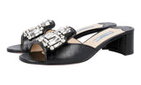 Prada Women's Black Saffiano Leather Sandals 1XX148