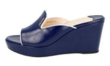 Prada Women's Blue Saffiano Leather Sandals 1XX168