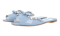 Prada Women's Blue Leather Sandals 1XX182