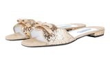 Prada Women's Metallic Glitter Slides Sandals 1XX229
