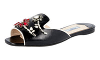 Prada Women's 1XX237 3D15 F0967 Saffiano Leather Leather Sandals