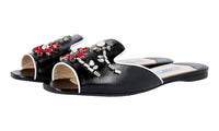 Prada Women's Black Saffiano Leather Sandals 1XX237