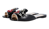 Prada Women's Black High-Quality Saffiano Leather Sandals 1XX237