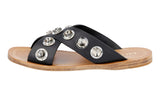 Prada Women's Black Leather Sandals 1XX247