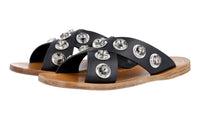 Prada Women's Black Leather Sandals 1XX247