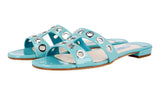 Prada Women's Turquoise Leather Sandals 1XX250