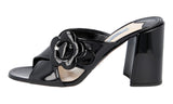 Prada Women's Black Leather Sandals 1XX304
