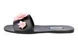Prada Women's Black Leather Slides Sandals 1XX322