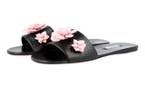Prada Women's Black Leather Slides Sandals 1XX322