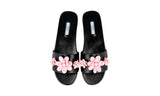 Prada Women's Black Leather Slides Sandals 1XX322