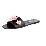 Prada Women's Black Leather Slides Sandals 1XX322