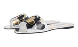 Prada Women's Silver Leather Sandals 1XX343