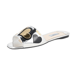 Prada Women's Silver Leather Sandals 1XX343