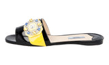 Prada Women's Multicoloured Leather Crystal Brooch Sandals 1XX366