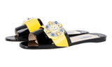 Prada Women's Multicoloured Leather Crystal Brooch Sandals 1XX366