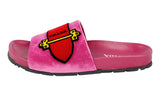 Prada Women's Pink Leather Cayeron Pleuville Slides Sandals 1XX388