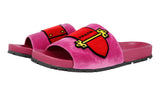Prada Women's Pink Leather Cayeron Pleuville Sandals 1XX388