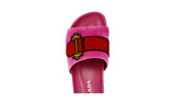 Prada Women's Pink Leather Cayeron Pleuville Sandals 1XX388