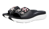 Prada Women's Black Leather Sandals 1XX400