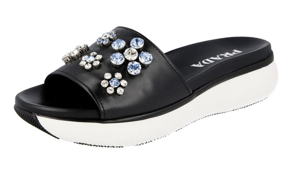 Prada Women's 1XX400 3K1W F0CAR Leather Sandals