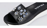 Prada Women's Black Leather Sandals 1XX400