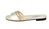 Prada Women's Gold Saffiano Leather Sandals 1XX527