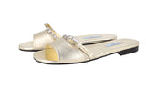 Prada Women's Gold High-Quality Saffiano Leather Sandals 1XX527