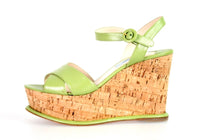 Prada Women's Green High-Quality Saffiano Leather Sandals 1XZ265