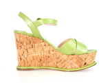 Prada Women's Green High-Quality Saffiano Leather Sandals 1XZ265