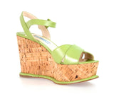 Prada Women's Green Saffiano Leather Sandals 1XZ265