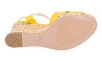 Prada Women's Yellow High-Quality Saffiano Leather Sandals 1XZ265