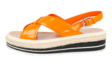 Prada Women's Orange Leather Sandals 1XZ413