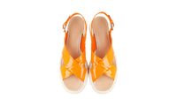 Prada Women's Orange Leather Sandals 1XZ413