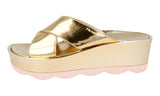 Prada Women's Gold Leather Sandals 1XZ542