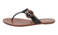 Prada Women's Black Leather Sandals 1Y664D