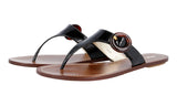 Prada Women's Black Leather Sandals 1Y664D