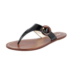Prada Women's Black Leather Sandals 1Y664D