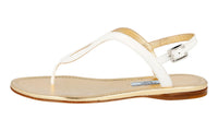 Prada Women's White Leather Sandals 1Y701F