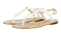 Prada Women's White Leather Sandals 1Y701F