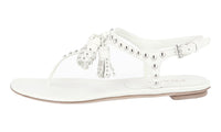 Prada Women's White Leather Sandals 1Y869E