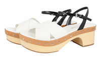 Prada Women's White Leather Sandals 1Z808F