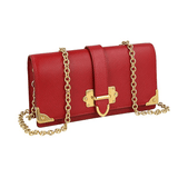 Prada Women's Red Saffiano Leather Cahier Evening Purse 1ZH044